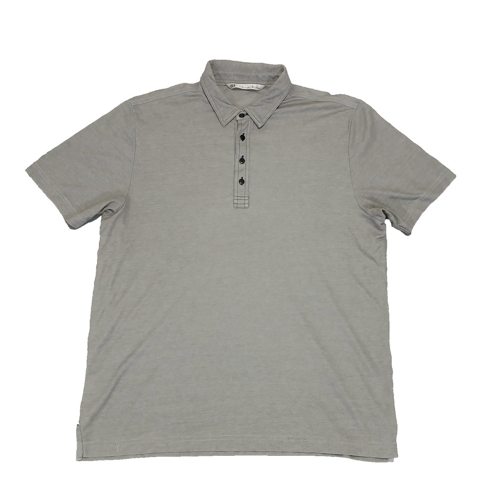 Travis Mathew Shirt Men's L Heathered Grey Pima Cotton Golf Polo Lightweight